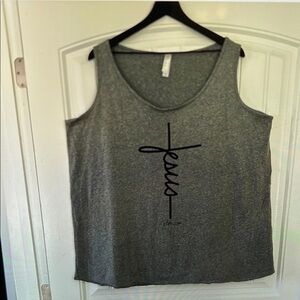 Jesus Cross Curvy Tank Top Size 3XL